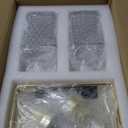 Coffee Syrup Dispenser for Coffee Bar, Clear Glass Syrup Bottles with Pump, Refillable Maple Syrup Storage, Coffee Station Accessories and Organizer, 500ml, Set of 2 + Tray (Gold)