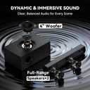 TV Sound Bar Subwoofer Bluetooth, Home Theater Sound Bar System, TV Speakers Sounds Bars Subwoofer, Hdmi(ARC) OPT COAX AUX USB 2.1ch Home Audio TVs/PC/Projector Treble Bass 3 Modes Remote, Black