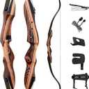 Deerseeker Archery 62" Takedown Recurve Bow Set with Right Hand & Left-Handed Riser Laminated Limbs 20-60 lbs for Adults & Youth, Archery Practice & Bow Hunting