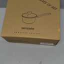 SENSARTE White Ceramic Nonstick Saucepan with Lid 1.5 Quarts, Small Cooking Pot with Stay Cool Handle, Induction Compatible Saucepot, White Granite Coating, Free of Intentionally Added PTFE/PFOA/PFAS