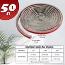50Ft Weather Stripping Door Seal Self-Adhesive Seal Strip for Door and Window 0.35" Wide x 0.35" Thick, Gray