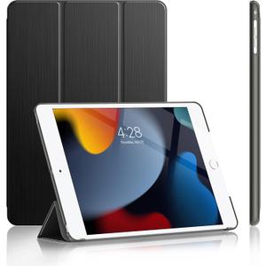 Soke Case for iPad 6th/5th Generation 2018/2017, [Slim Trifold Stand + Auto Wake/Sleep], Premium Protective Hard PC Back Cover for Apple 9.7-Inch iPad Air 2 & Air 1 (Black)