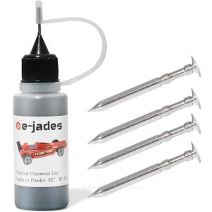 Pinewood Car Axles Kit-4pcs Derby Car Axles&0.5oz Graphite Powder-Pinewood Speed Axles-Graphite Lubricant for Derby car Pine Derby Wheels Axles Speed
