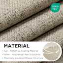 Joydeco No Drill Cordless Roman Shades, Blackout, 44" W × 72" H, Linen
