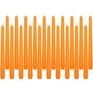 10 inch Orange Taper Candles for Home Decor, Set of 20 Unscented Dripless Candlesticks - 8 Hours Long Burning for Dinner, Wedding, Parties and Special Occasions