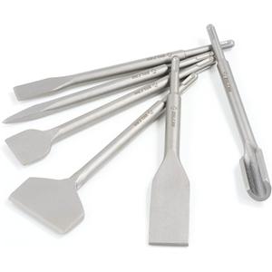 ZELCAN Chisel Set with SDS Plus Shanks, 6pc Masonry Concrete Drill Bit Set, Tile Grooving Scraping Flat Point Scaling Chisels 40Cr Steel Rotary Hammer Drill Tool Kit SDS Plus Bits for Home Improvement