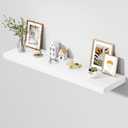 Dreamland 55" Floating Shelves for Wall, 12" Deep Thicker White Floating Shelves, Wall-Mounted Shelves for Bedroom, Living Room, Kitchen, Bathroom - Set of 1