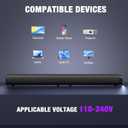 Puriom Sound Bar for Smart TV, 100W Sound Bar with Bluetooth 5.3/ARC/Opt/AUX Connect, 2-in-1 Detachable Home Soundbar, Home Theater Speaker & Bass Effect, for TV/PC/Projectors