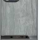 Luxury iPhone 13 Pro Max Case Wood with Leather Gray Cool Slim Wooden Shockproof Protective TPU Back Cover & Camera Protection Fashion Phone Case for Men & Women, Pack 3