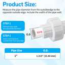 PVC Slip Union for 1" Pipe Schedule 40, White PVC Pipe Fitting Union with EPDM O-Ring, Perfect for Pool Pipe Unions Connector Replacement (2 Pack)