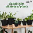 Indoor Self Watering Planters with Drainage Holes and Saucers, 8, 7, 6.5, 6, 5.5, 5 Inches, Black, 6 Pots