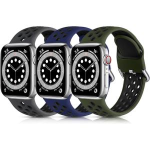 Lerobo Compatible with Apple Watch Ultra Band 38mm/40mm/41mm/42mm , Breathable Silicone Sport Bands for iWatch Band,M/L, Series 10