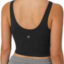 Colorfulkoala Dreamlux Womens Padded Sports Bra High Neck U-Back Yoga Running Workout Athletic Tank Top with Removable Cups (Large, Black)