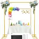 8.2FT x 8FT Square Backdrop Stand Heavy Duty Gold Wedding Arch with Clamps