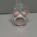 Old Fashioned Circle Loud Alarm Clock with Night Light Battery Operated for Heavy Sleepers Adults Teenagers 5.9 x 4.3 x 2 inch Pink