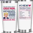 NewEleven Gifts For Mom From Husband Daughter, Son - Mom Birthday Gifts, Unique Present For Wife, Mama, Women - 20 Oz Tumbler (Mom trum nutrition white)