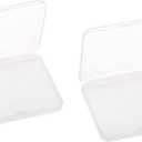 Paialco Clear Plastic Flat Rectangle Storage Box for Beads and Tools, 3 Inches