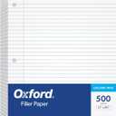 Oxford Loose Leaf Paper, 500 Sheets, College Rule Filler Notebook Paper, 8-1/2" x 11", 3-Hole Punched Fits 3-Ring Binders (62349)