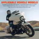 7" Motorcycle Windshield Accessories for Harley Touring 2014-2023 Street Glide, 2014-2022 Electra Glide, 2014-2024 Ultra Limited and 2014+ Trike Tri Glide Models (Light Gray)