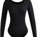 DANSHOW Women Long Sleeve Dance leotards for Ballet Adult lady Train top.M