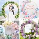 Fomcet 6FT Round Wedding Arch Circle Backdrop Stand Balloon Frame Gold Metal Wedding Arch for Ceremony Birthday Party Baby Shower Anniversary Bridal Graduation Background Decoration