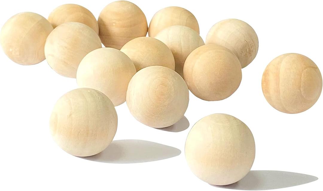100 Pieces 1 Inch Wooden Balls Round Wood Beads Unfinished Wooden Sphere for DIY Crafts