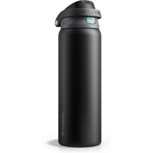 ENCOOL Leakproof Insulated Water Bottle with Straw Dual-Sip Water Bottle Bag-Safe Design for Work, Commute & Gym  Keeps Drinks Cold All Day, 32 oz, Charcoal Gray