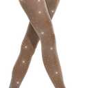 CharnmRose 120D Opaque Women's Sparkly Tights for Women Soft High Waist Stockings