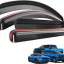 TMS in-Channel Window Visors for 2017-2026 Ford F-250 F-350 Super Duty & 2015-2020 F-150 SuperCrew Gloss Black Side Window Deflectors Vent Rain Guards, 3-Piece Set