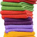 16 Pack Cotton Washcloths for Body and Face, 12x12 Inches, Multipurpose and Lightweight Wash Clothes for Face. Highly Absorbent - Travel and Bath Towel (Multi-Color)