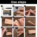 TLKKUE 360 Sets Leather Rivets 4 Colors Double Cap Rivets Tubular 3 Sizes with Rubber Hammer Fixing Tool Kit 4 Pieces for DIY Leather Craft Clothes Shoes Decoration and Repair