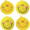 3 Count, Fun Smile Face Dish Scrubbers, Acrylic Dish Scrubber, Fruit Dish Scrubber, Premium Quality Cleaning Sponges for Kitchen, Good for Gift (4Smile)