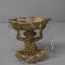 Adorable Monkey Decorative Bowl  Detailed Resin Sculpture w/Split Leaf Dish for Snacks, Nuts, Candies & More  Modern Decor Golden Finish for Keys or Jewelry