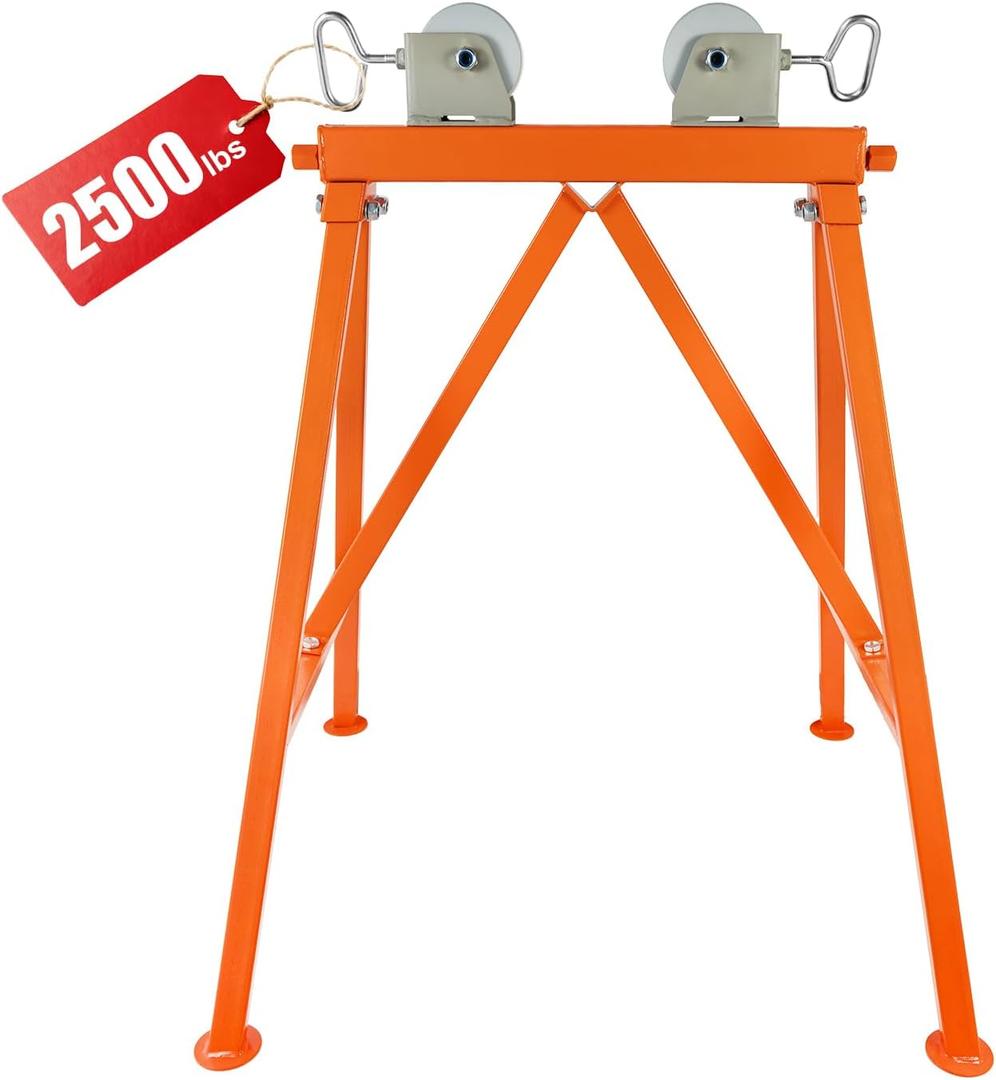 Pipe Stand with Rollers, 2500LB Capacity for 2-36 Inch Pipes, Locking Rollers, Welding & Fabrication