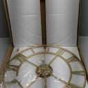 1st owned Large Wall Clock Metal Retro Roman Numeral Clock, Modern Round Wall Clocks Almost Silent, Easy to Read for Living Room/Home/Kitchen/Bedroom/Office/School Decor (Gold, 24 Inch)