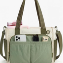 BAGSMART Tote Bag for Women Puffy 13/15.6" Laptop Work Bag Travel Handbag | 30oz/40oz Tumbler Holder, Crossbody Strap & Padded Laptop Protection, Puffer Water-Resistant Teacher & Clinical Shoulder Bag