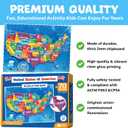 United States Puzzles for Kids Ages 4-6 - Educational Toys for Boys & Girls - 70Pcs USA Map Kids Puzzle with 50 States & Capitals - Floor Jigsaw Puzzles - Fun Learning Activities & Gifts for Children
