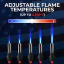 Jo Chef Butane Torch Lighter, Cooking Torch - Refillable Adjustable Flame Lighter with Safety Lock for BBQ, Baking, Brulee Creme, DIY, Crafts and Soldering