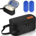 Breast Milk Cooler Travel Bag with Ice Packs - Small Portable Insulated Bag for Frozen Breastmilk - TSA Approved, Fits 5-7 Narrow Storage Bags (3-5oz), Fits Inside Diaper Bag