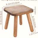 Youeon 9 Inch Small Wooden Step Stool, Non-Slip One Step Stool for Adults, Holds up to 300 Lbs, Portable & Sturdy, Footstool for Bedroom, Bathroom, Kitchen, Easy to Assemble