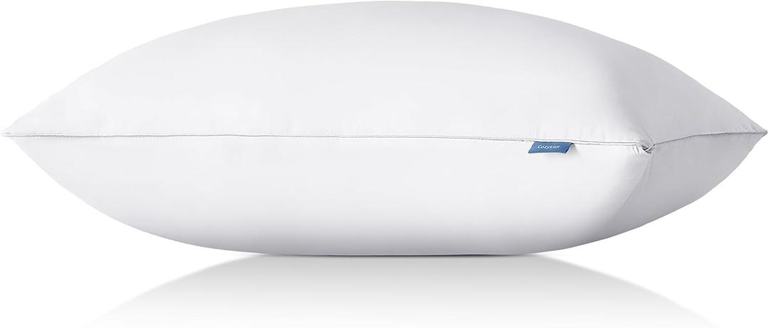 CozyLux Pillows Queen Size Set of 1, Hotel Quality Bed Pillows for Sleeping 1 Pack, Cooling Pillows for Side Back and Stomach Sleepers, Down Alternative Luxury Soft Supportive Fluffy Pillows (18x28) (Queen - 18" x 28" (Pack of 1))