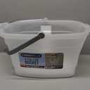Casabella Cleaning Bucket Rectangular for Mopping or Storage with Handle and Built-In Pour Spouts, 4-Gallon, Clear