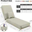 AOFEITE 6'' Chaise Lounge Cushions Outdoor with Pillow Water Fade Resistant