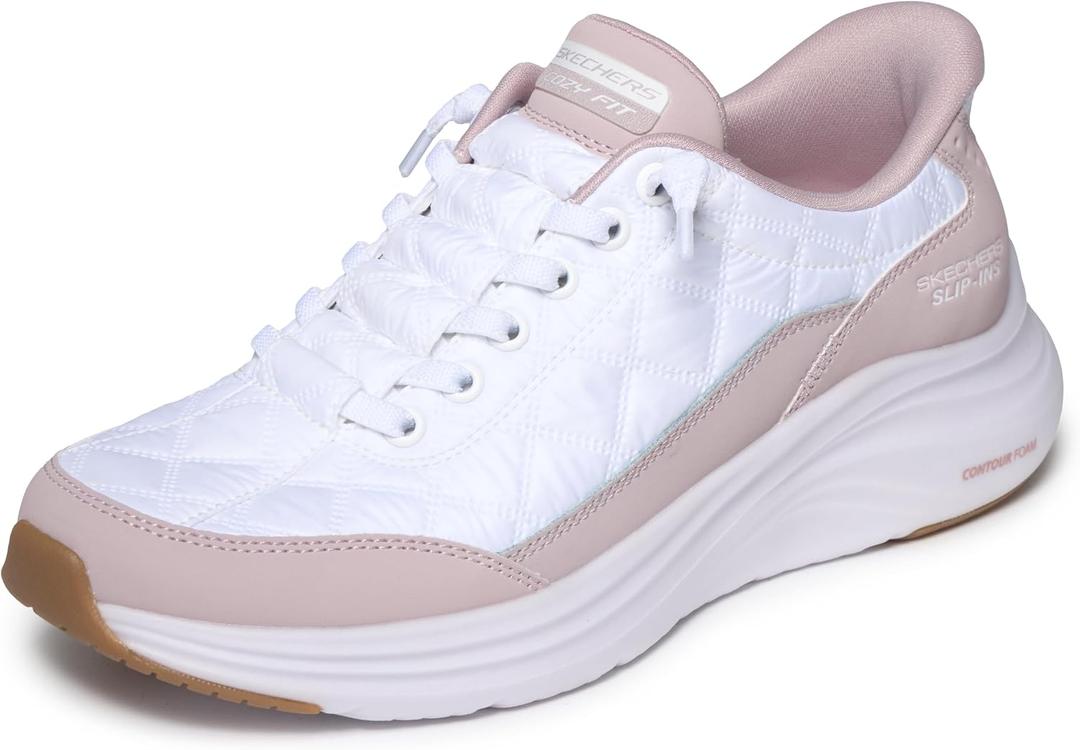 Skechers Women's Contour Foam Cozy Fit Hands Free Slip-ins Sneaker (Pink), Size 8