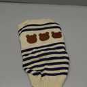 Dog Sweaters for Small Dogs with Cute Bear Pattern, Striped Soft Stretchable Warm Puppy Clothes for Small Dogs Cats, French Bulldog, Chihuahua for Winter (Blue), Small