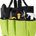 Portable Garden Tool Bag with 16 Pockets & Handle, Durable Waterproof Garden Tote Bag for women & Men, 900D Heavy Duty Gardening Tool Organizer and Storage Bags for Indoor & Outdoor, Green