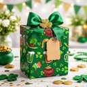 2 x Merture St. Patricks Green Reversible Wrapping Paper Roll - 17 In x 32.8 Ft (46.5 sq.ft.ttl.) - Lucky Shamrocks, Leprechaun Hats, Gold Pots and Horseshoes with Watercolor Green Polka Dots Design for Festive St. Patrick's Day, DIY Crafts, Holiday Greeting Cards and Irish Themed Celebrations