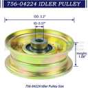 2 Pack 756-04224 Flat Idler Pulley Replaces Cub Cadet 756-04224 Pulley, MTD 756-0981A, 756-0981A Flat Idler Pulley, 756 0981A Toro 112-3687 for Cub Cadet lt1050 Idler Pulley, lt1042, ltx 1045