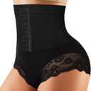 LANCS Tummy Control Shapewear Panties for Women High Waisted Compression Underwear Body Shaper Girdle Waist Trainer (Medium, Black)
