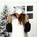 Cute Opossum Onesie Pajamas Adult Halloween Cosplay Christmas Novelty Nightwear Carnival Costume (Gray, M)